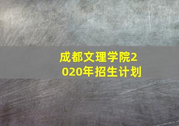 成都文理学院2020年招生计划