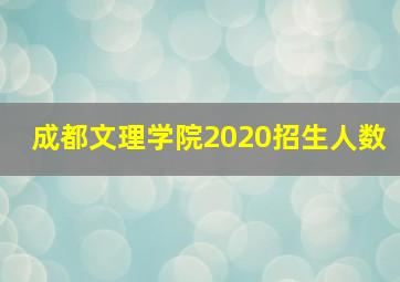 成都文理学院2020招生人数