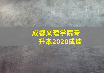 成都文理学院专升本2020成绩