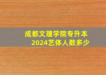 成都文理学院专升本2024艺体人数多少