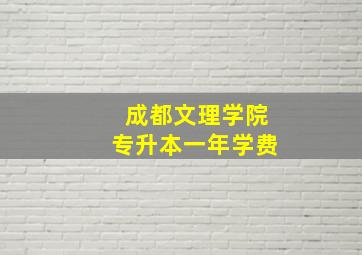 成都文理学院专升本一年学费