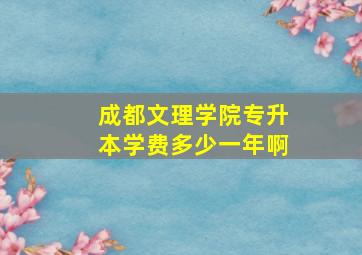 成都文理学院专升本学费多少一年啊