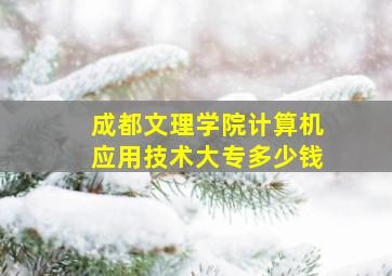 成都文理学院计算机应用技术大专多少钱