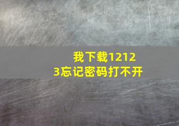 我下载12123忘记密码打不开