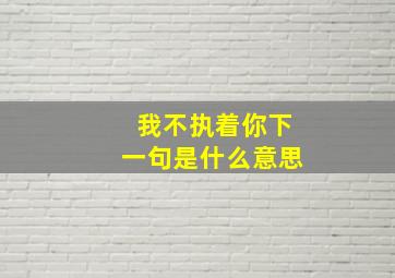 我不执着你下一句是什么意思