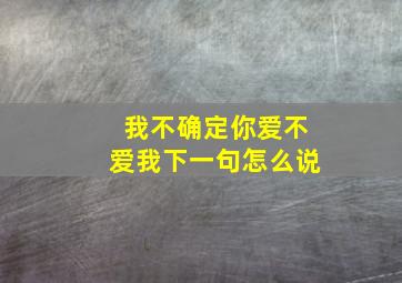 我不确定你爱不爱我下一句怎么说