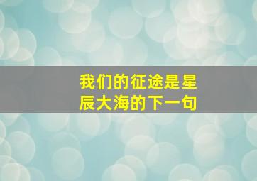 我们的征途是星辰大海的下一句