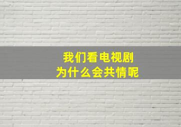 我们看电视剧为什么会共情呢