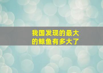 我国发现的最大的鲸鱼有多大了