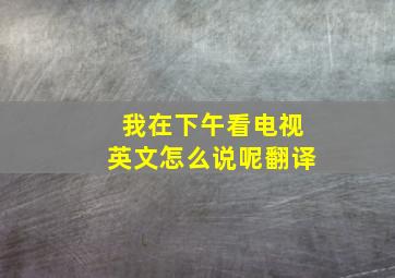 我在下午看电视英文怎么说呢翻译