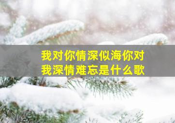 我对你情深似海你对我深情难忘是什么歌