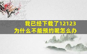 我已经下载了12123为什么不能预约呢怎么办