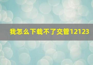 我怎么下载不了交管12123