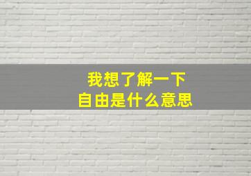 我想了解一下自由是什么意思