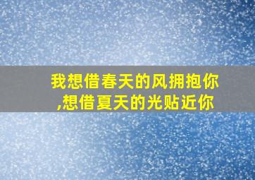 我想借春天的风拥抱你,想借夏天的光贴近你