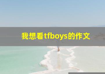 我想看tfboys的作文