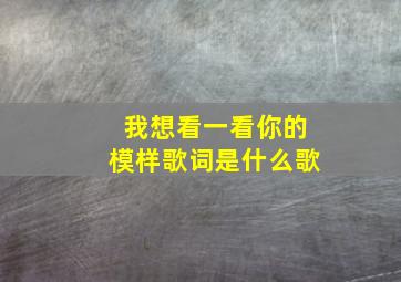 我想看一看你的模样歌词是什么歌