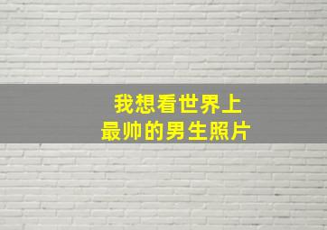 我想看世界上最帅的男生照片