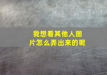 我想看其他人图片怎么弄出来的呢