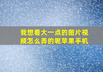 我想看大一点的图片视频怎么弄的呢苹果手机