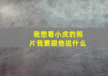 我想看小虎的照片我要跟他说什么