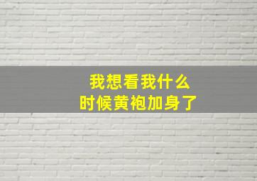 我想看我什么时候黄袍加身了