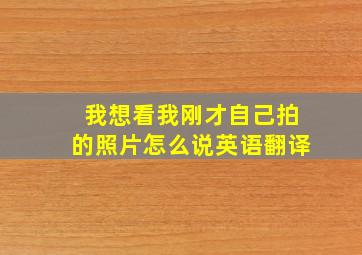 我想看我刚才自己拍的照片怎么说英语翻译