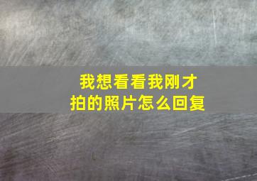 我想看看我刚才拍的照片怎么回复