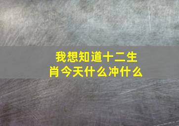 我想知道十二生肖今天什么冲什么