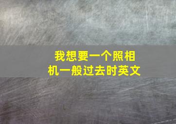 我想要一个照相机一般过去时英文