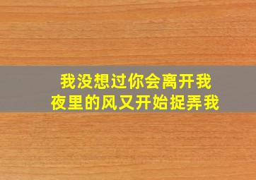 我没想过你会离开我夜里的风又开始捉弄我