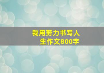 我用努力书写人生作文800字