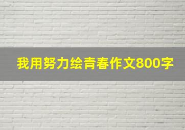 我用努力绘青春作文800字