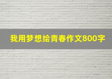 我用梦想绘青春作文800字