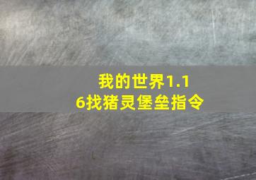 我的世界1.16找猪灵堡垒指令