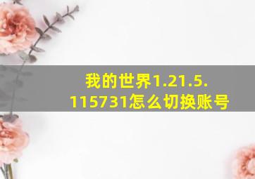 我的世界1.21.5.115731怎么切换账号