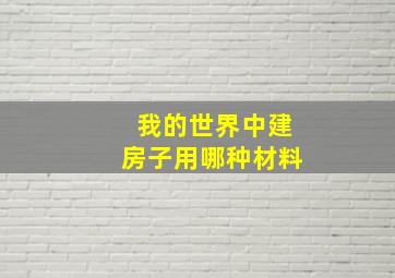 我的世界中建房子用哪种材料