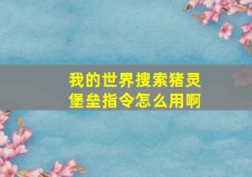 我的世界搜索猪灵堡垒指令怎么用啊