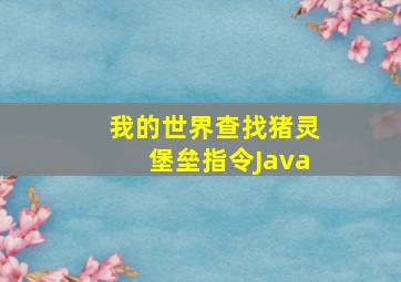 我的世界查找猪灵堡垒指令Java