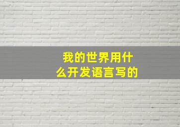 我的世界用什么开发语言写的