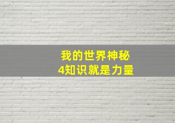 我的世界神秘4知识就是力量