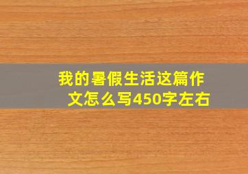 我的暑假生活这篇作文怎么写450字左右