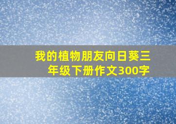 我的植物朋友向日葵三年级下册作文300字