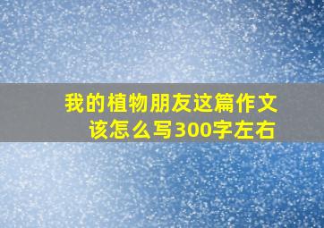 我的植物朋友这篇作文该怎么写300字左右