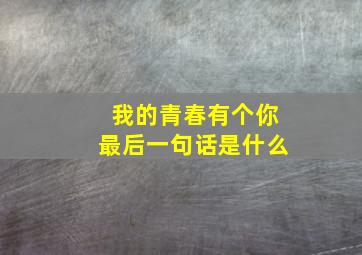 我的青春有个你最后一句话是什么