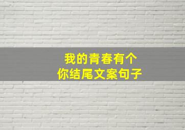 我的青春有个你结尾文案句子