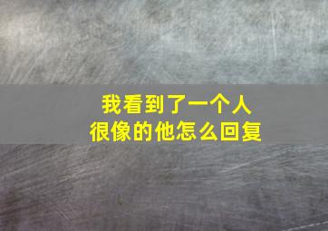 我看到了一个人很像的他怎么回复