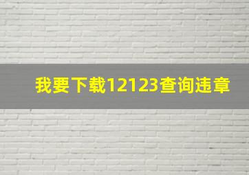 我要下载12123查询违章