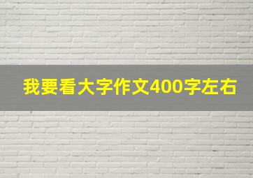 我要看大字作文400字左右