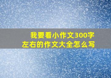 我要看小作文300字左右的作文大全怎么写